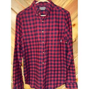 Eddie Bauer Button Up Shirt Men Small Plaid Long Sleeves Pocket Thick Flannel